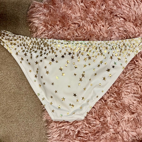 Victoria Secret White & Gold Star ⭐️ bikini Set Size L 8/10 Glam 4th of July! - Picture 9 of 9